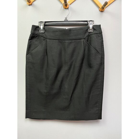 J Crew Skirt Womens size 4 black pencil Basic Minimalist 100% cotton - Picture 1 of 5